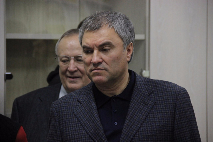 Президент СГТУ Дмитрий Аяцков и председатель Госдумы Вячеслав Володин