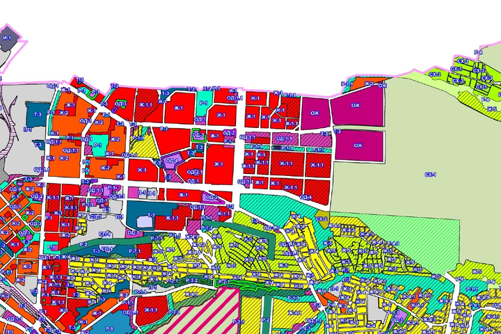 территория Солнечного-2 (новая зона ОЖ окрашена на карте в розовый цвет) / © администрация Саратова