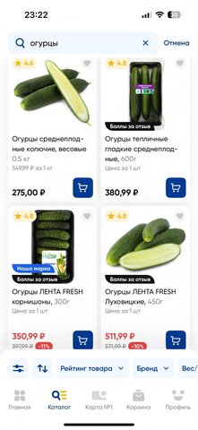 Скриншот из приложения Лента