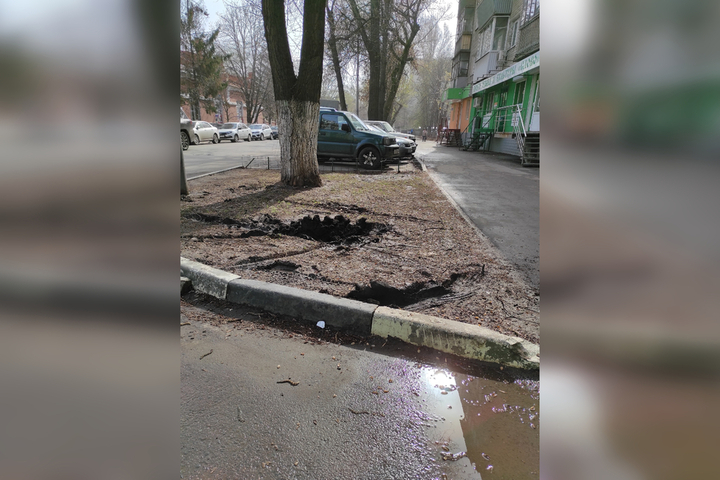 Очевидец: водитель припарковал «ГАЗель» на газоне, где в прошлом году делали гидропосев