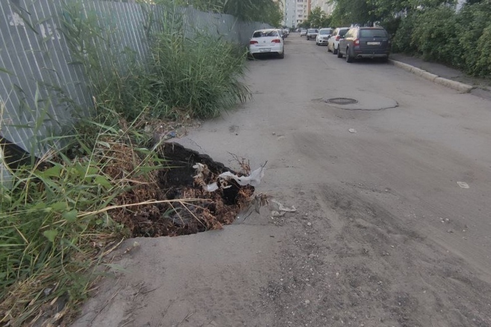 Продолжает расти. Происшествие на Батавина Саратов. В Саратове ямы засыпали котиками. Труп на Батавина 6 в Саратове.