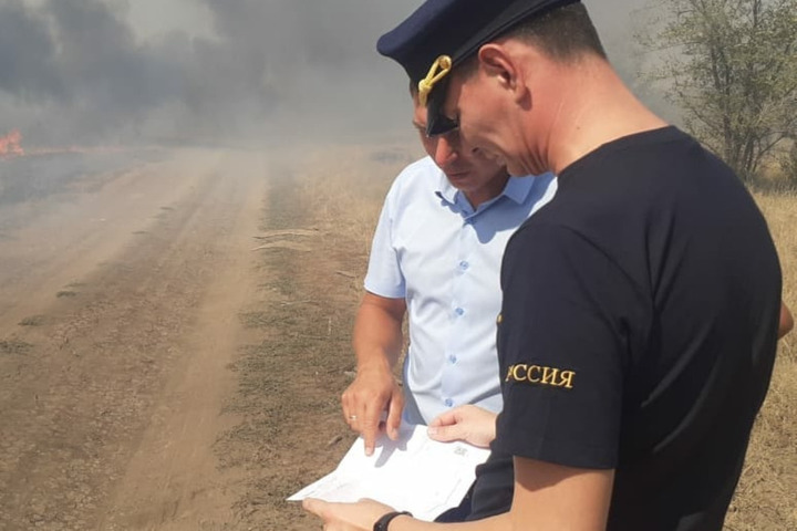 В Ершовском районе горят заброшенные сады и трава: площадь пожара уже более 2 гектаров