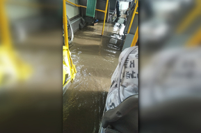 «Так вот почему проезд подняли… За водные процедуры…»: затопленный салон автобуса в Заводском районе стал объектом шуток со стороны саратовцев в соцсетях 