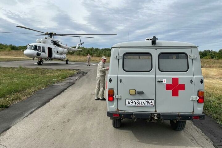 Вертолёт санавиации доставил в Саратов мужчину, который находится в состоянии комы
