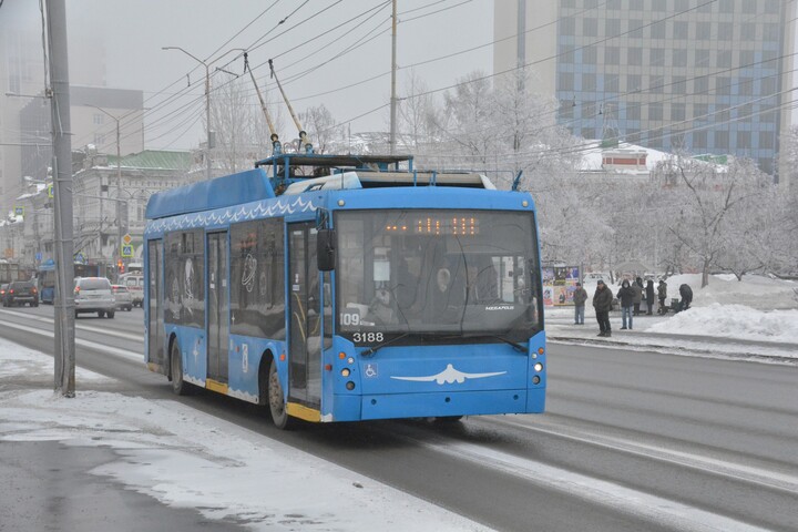 Движение троллейбусов по мосту Саратов-Энгельс оказалось парализовано из-за обледенения (повторилось всё в точности, как год назад)