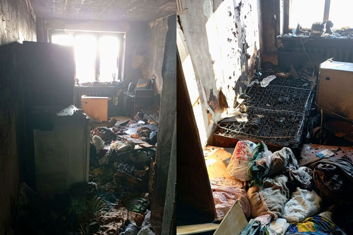 Огнеборцы спасли нетрезвого молодого человека из захламлённой квартиры, в которой случился пожар