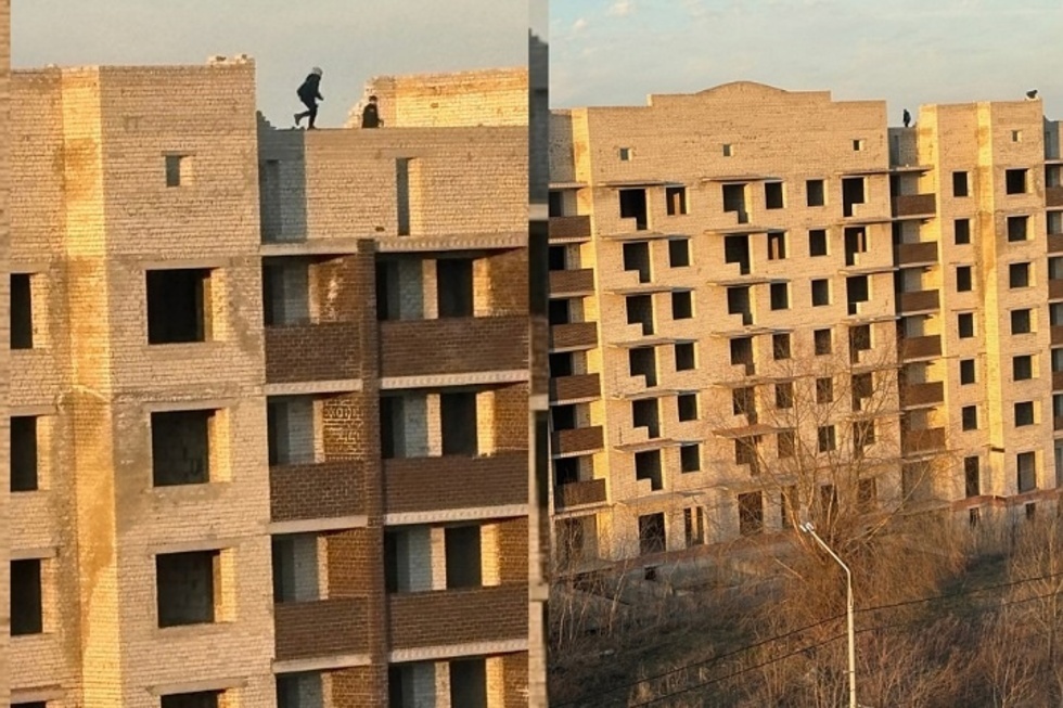 На крыше семиэтажного долгостроя в Кировском районе заметили детей