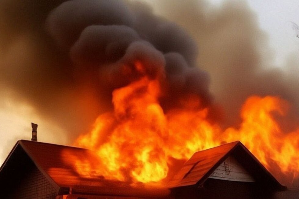 Покровчанка спаслась из горящего дома: ее доставили в больницу