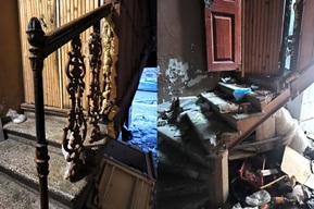 В Саратове уничтожается красивый памятник, принадлежащий мэрии: вслед за дверями выломали чугунные элементы