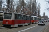 Утро понедельника в городе началось с полной остановки движения трамваев