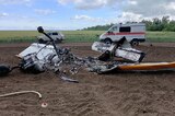 В Саратовской области самолет зацепился за провода, упал и загорелся