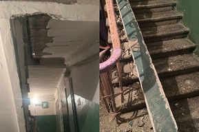 В одном из домов Ленинского района частично обрушилась лестница