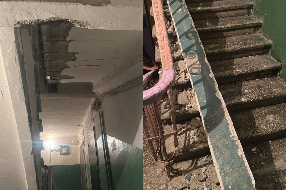 В одном из домов Ленинского района частично обрушилась лестница