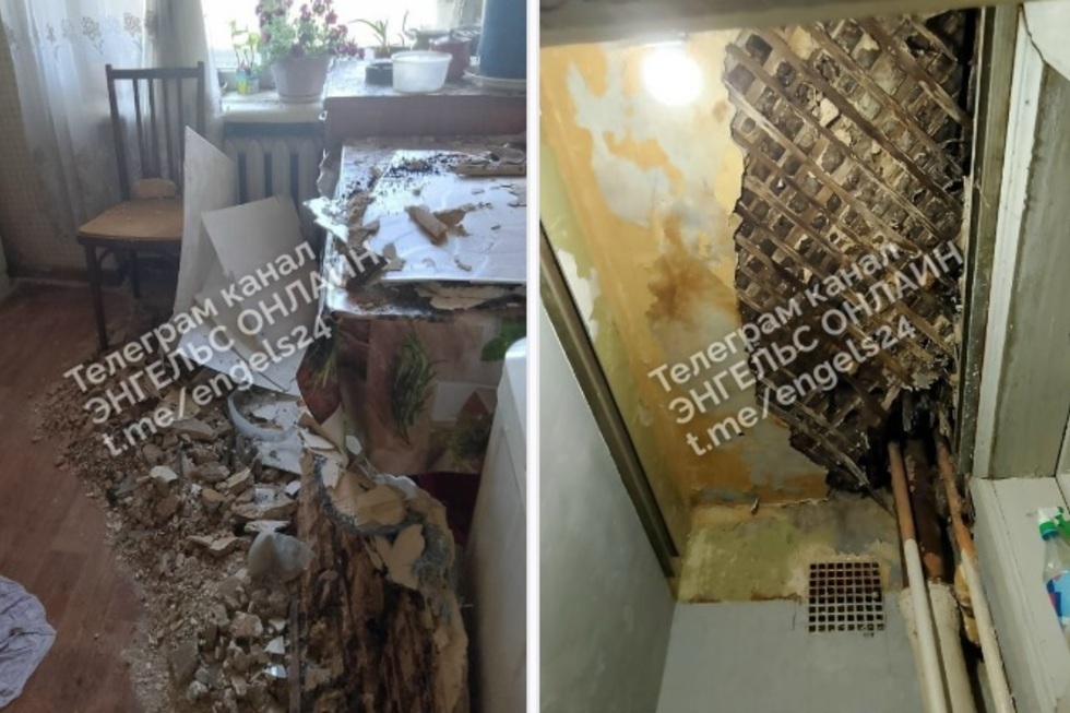 «Полностью упал потолок»: жители трехэтажки в Энгельсе пожаловались на опасную ситуацию (дом — не аварийный)