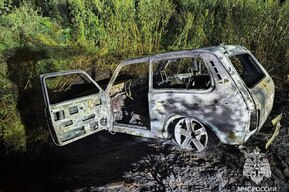 Пожарным пришлось тушить горящий автомобиль