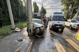На Шехурдина «десятка» влетела в столб: есть пострадавшие