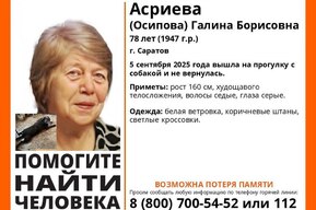 Жительница Саратова вышла на прогулку с собакой и не вернулась