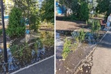 «Вот тебе, бабушка, и фонтан»: на Ильинской площади затопило сквер, о благоустройстве которого регулярно отчитывается администрация (фото)