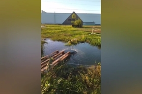 «Месяц! Ровно месяц течёт вода»: житель Саратова показал сторонникам Володина живописное коммунальное озеро возле «Лемана Про»