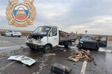 В Энгельсском районе столкнулись четыре автомобиля: одному из водителей, по предварительным данным, стало плохо за рулем