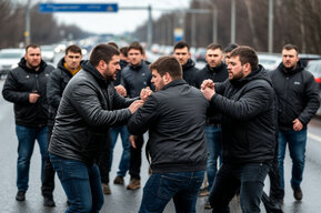 Футбольные фанаты устроили массовую драку на федеральной трассе: в отдел полиции доставили более 30 человек