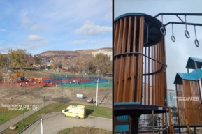 Ребёнок попал в больницу в состоянии средней степени тяжести, упав с высоты в открытом мэром Исаевым сквере на Прессовой: чиновники рассказали, кто отвечает за потенциально опасную детскую площадку