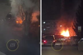 В Балаково тушили вспыхнувшую ГАЗель (видео)