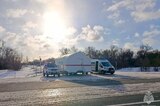 На саратовской трассе развернули мобильный пункт обогрева для замерзающих автомобилистов