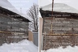 Глыбы льда, снег, камни: саратовская пенсионерка боится выйти во двор из-за соседства с аварийным домом