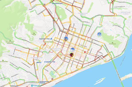 Второе утро подряд в Саратове наблюдаются 10-балльные пробки