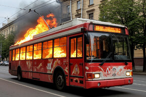 В Балаково горел троллейбус