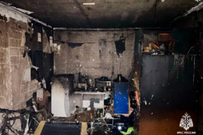 На пожаре в девятиэтажном доме в Балаково пострадал неизвестный