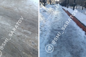 «Сплошное зеркало»: в Саратове продолжаются массовые жалобы на травмоопасные тротуары
