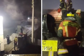 В Саратове горели бревенчатый дом, стройматериалы и баня