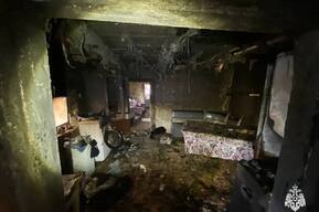 Женщина пыталась выйти из горящего дома и пострадала