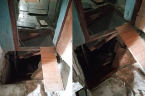 В аварийной пятиэтажке в Ленинском районе провалился пол