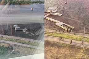 В Энгельсе дети едва не уплыли на оторвавшемся понтоне по Волге, жители боятся трагедии