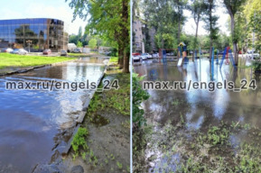 «Все колодцы полные, воде некуда деваться»: в Энгельсе залило дорогу, ведущую к поликлинике 