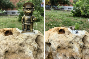 «Работают кинологи»: в Энгельсе украли одну из шести миниатюрных фигурок бычков