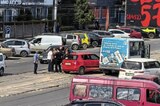 На трамвайных путях на Танкистов столкнулись маршрутка и иномарка