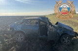 ВАЗ съехал с дороги и опрокинулся, травмировался водитель